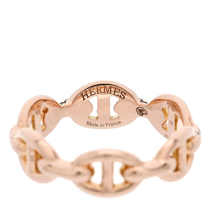 Hermes 18K Rose Gold PM Chaine D'Ancre Enchainee Ring 50 5.5 4 of 6