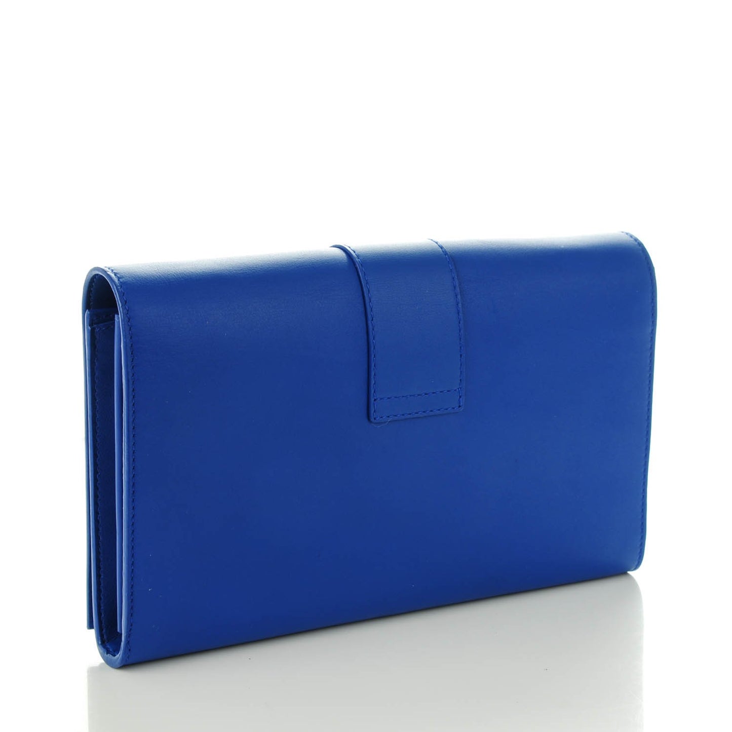 Calfskin Classic Y Chain Wallet Blue Majorelle