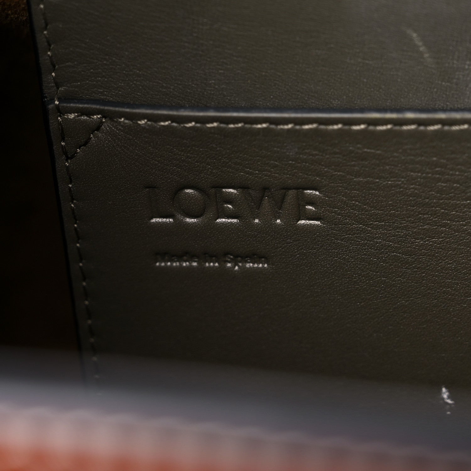 Loewe Calfskin Linen Lazo Tote Khaki Green 5 of 20