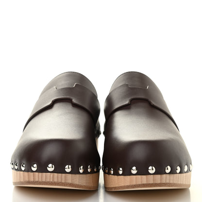 Hermes Calfskin Calya Mules 37 Cafe 2 of 8