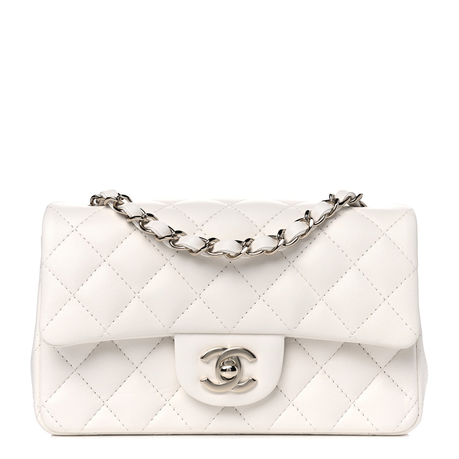 Chanel Lambskin Quilted Mini Rectangular Flap White 1 of 4