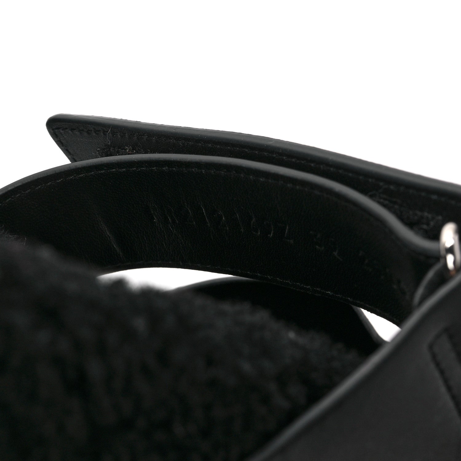 Hermes Calfskin Woolskin Womens Chypre Sandals 39 Black 8 of 8