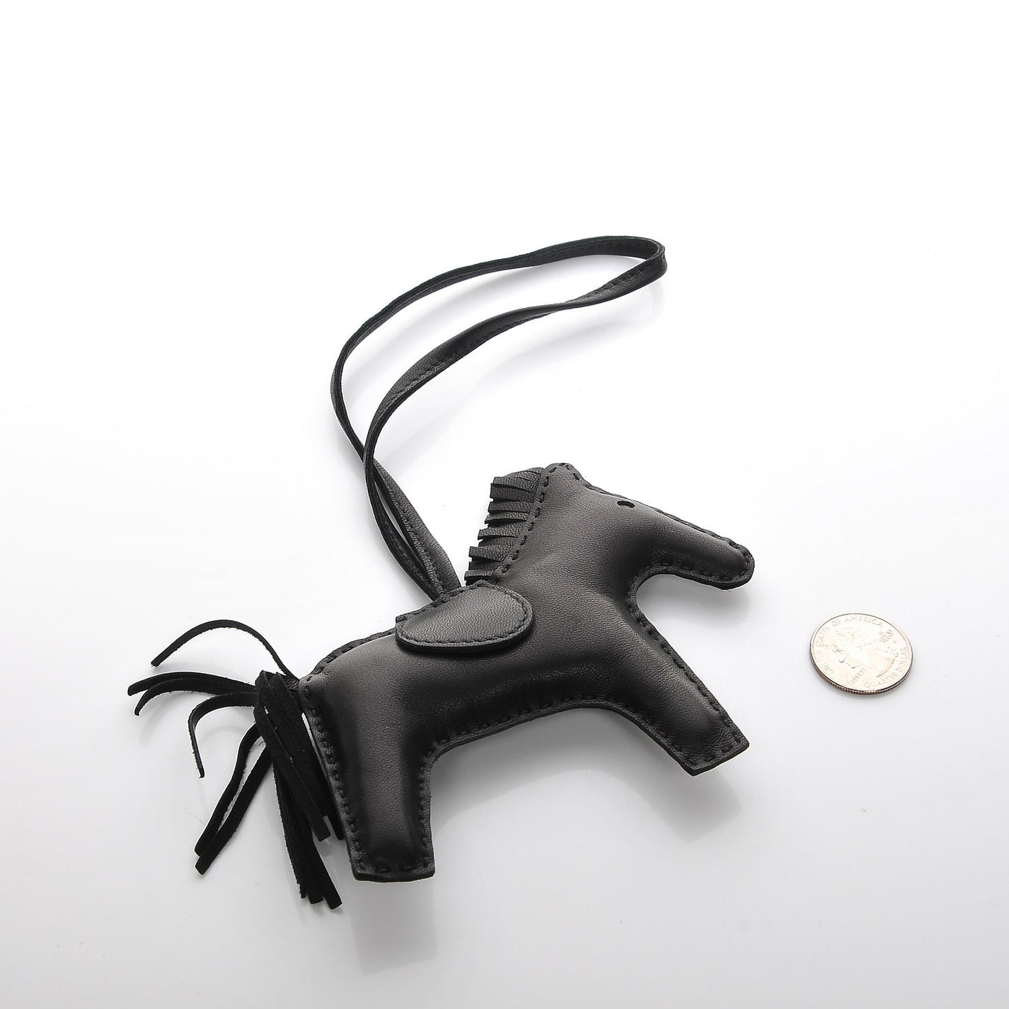 Milo Lambskin Grigri Rodeo Horse Bag Charm MM So Black