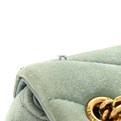 Saint Laurent Suede Calfskin Y Quilted Monogram Small Loulou Chain Satchel Vert Opaline 11 of 11