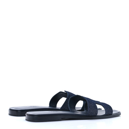 Hermes Denim Canvas Oran Sandals 37 Bleu Brut 4 of 7