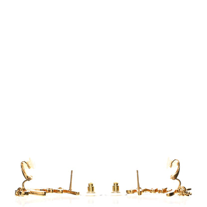 Chanel CC Logo Chain Earrings Gold 3 of 4