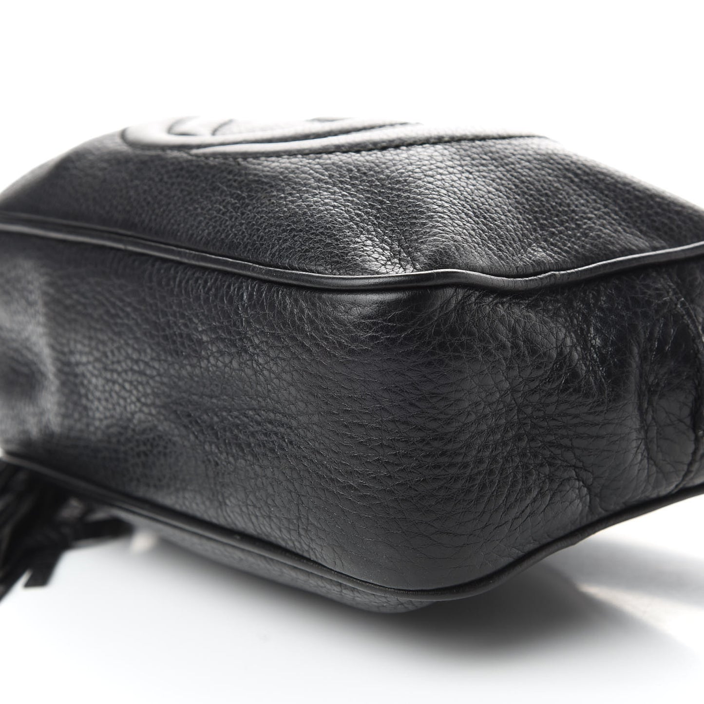 Pebbled Calfskin Small Soho Disco Bag Black