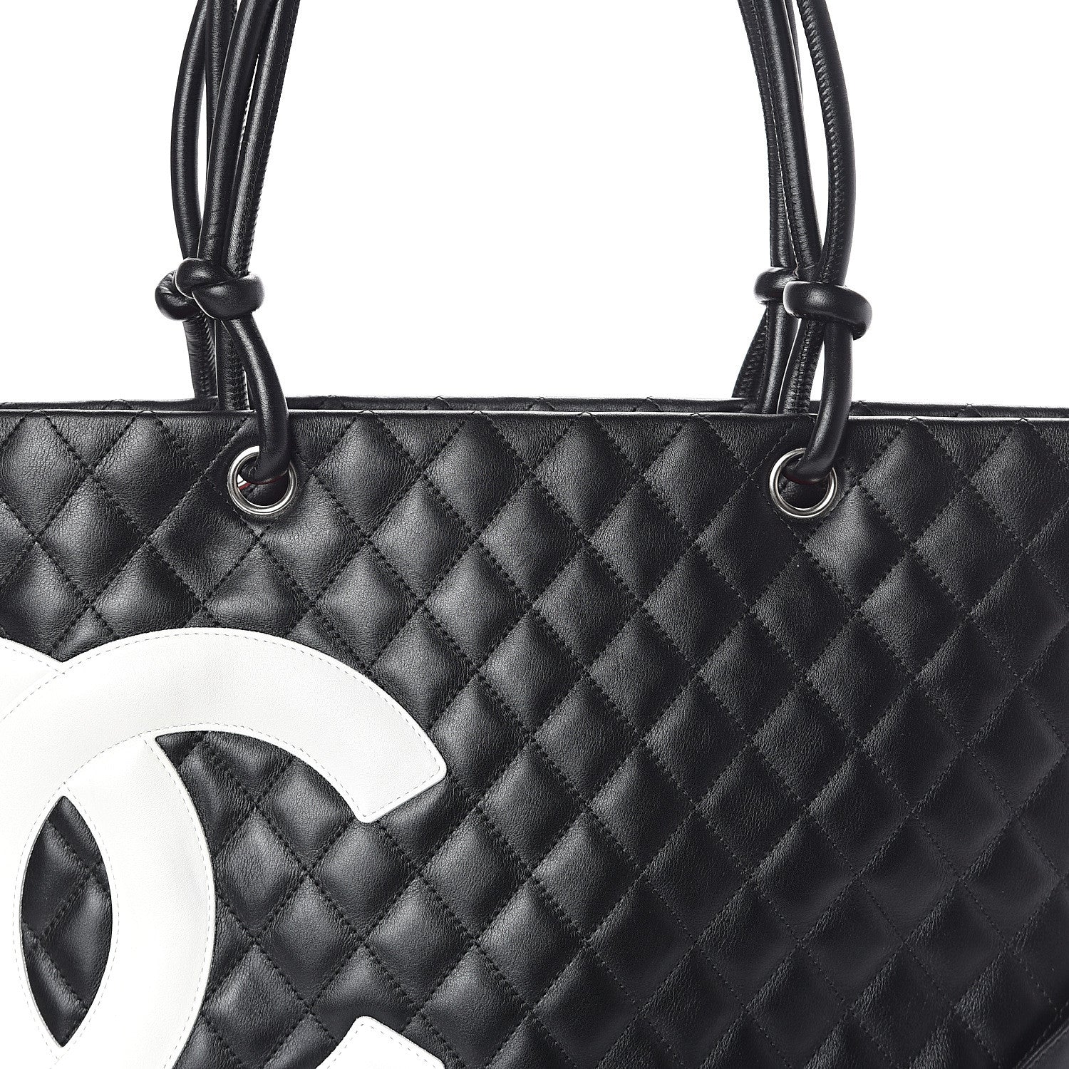 Chanel Calfskin Quilted Large Cambon Tote Black White 7 of 9