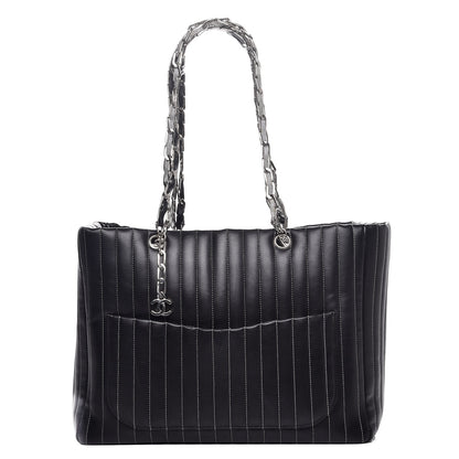 Chanel Lambskin Vertical Quilted Large Mademoiselle Tote Black 1 of 10