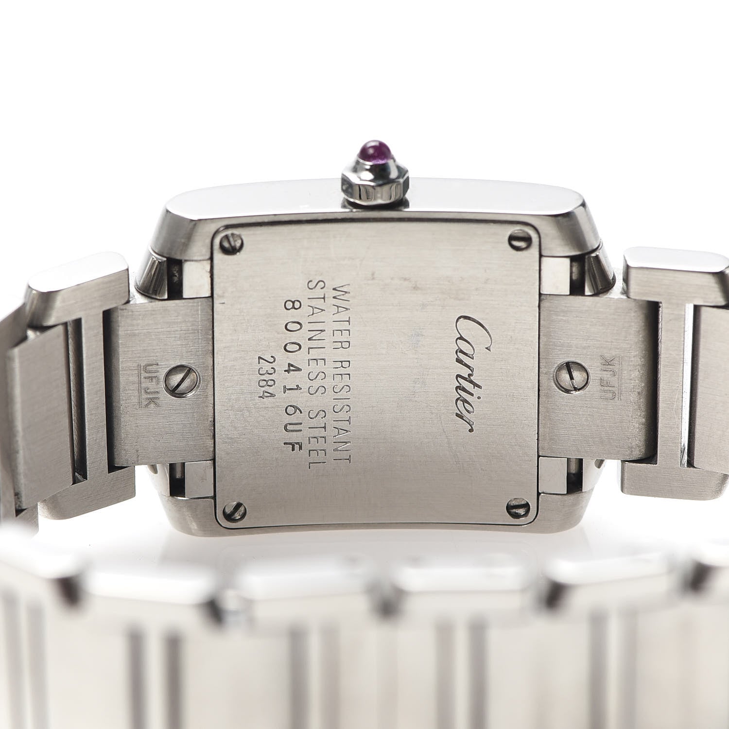 Cartier Stainless Steel Pink Mother of Pearl 20mm Tank Francaise Quartz Watch 5 of 7