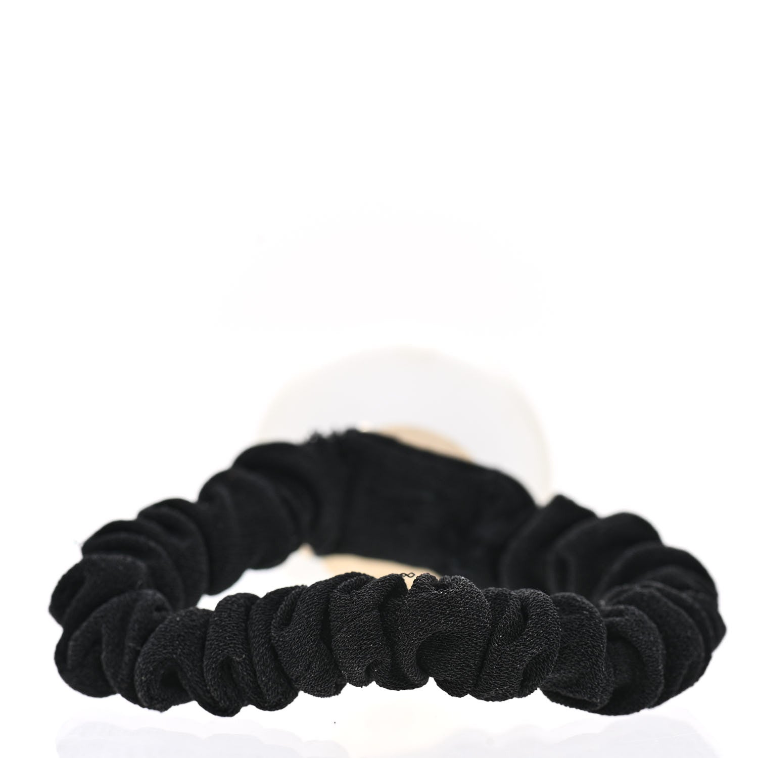 Chanel Pearl CC Hair Tie Black Gold Pearly White 3 of 5