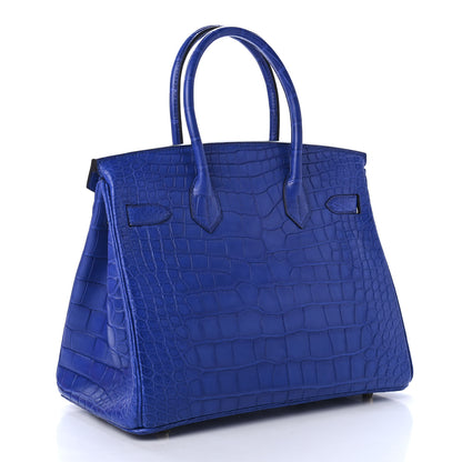Hermes Matte Alligator Birkin 30 Bleu Electrique 2 of 32