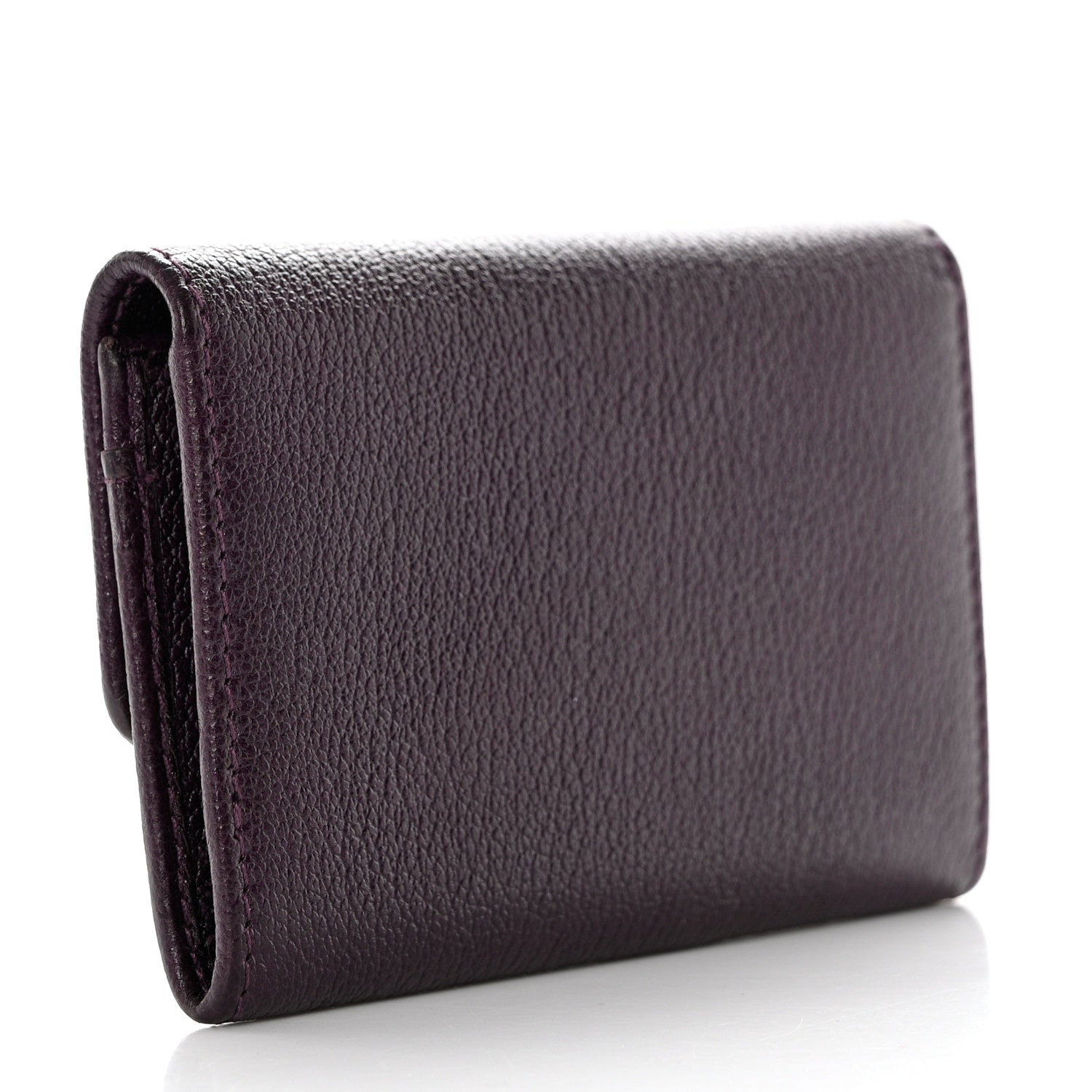 Chanel Goatskin Embossed Camellia Flap Card Holder Purple 3 of 13