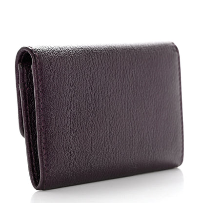 Chanel Goatskin Embossed Camellia Flap Card Holder Purple 3 of 13