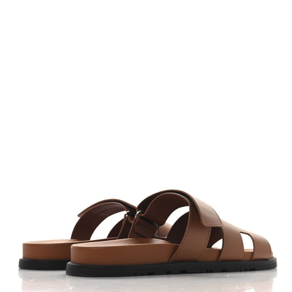 Hermes Calfskin Mens Chypre Sandals 44 Beige Dore 5 of 12