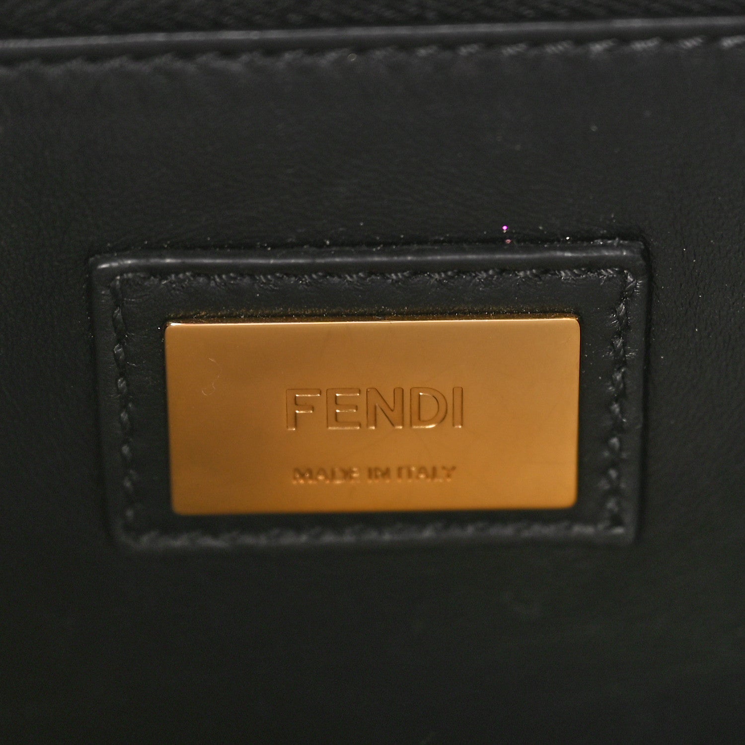 Fendi Vitello Seta Shiny Nappa Medium Peekaboo Iconic Satchel Black 6 of 12