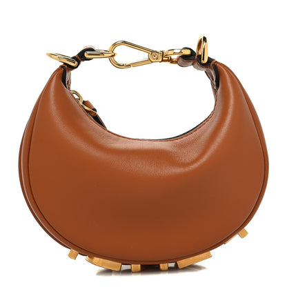 Fendi Vitello Grace Matte Nano Fendigraphy Hobo Charm Brandy 1 of 10