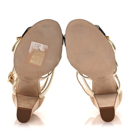 Chanel Lambskin Gladiator Sandals 36 Beige White Black 7 of 16