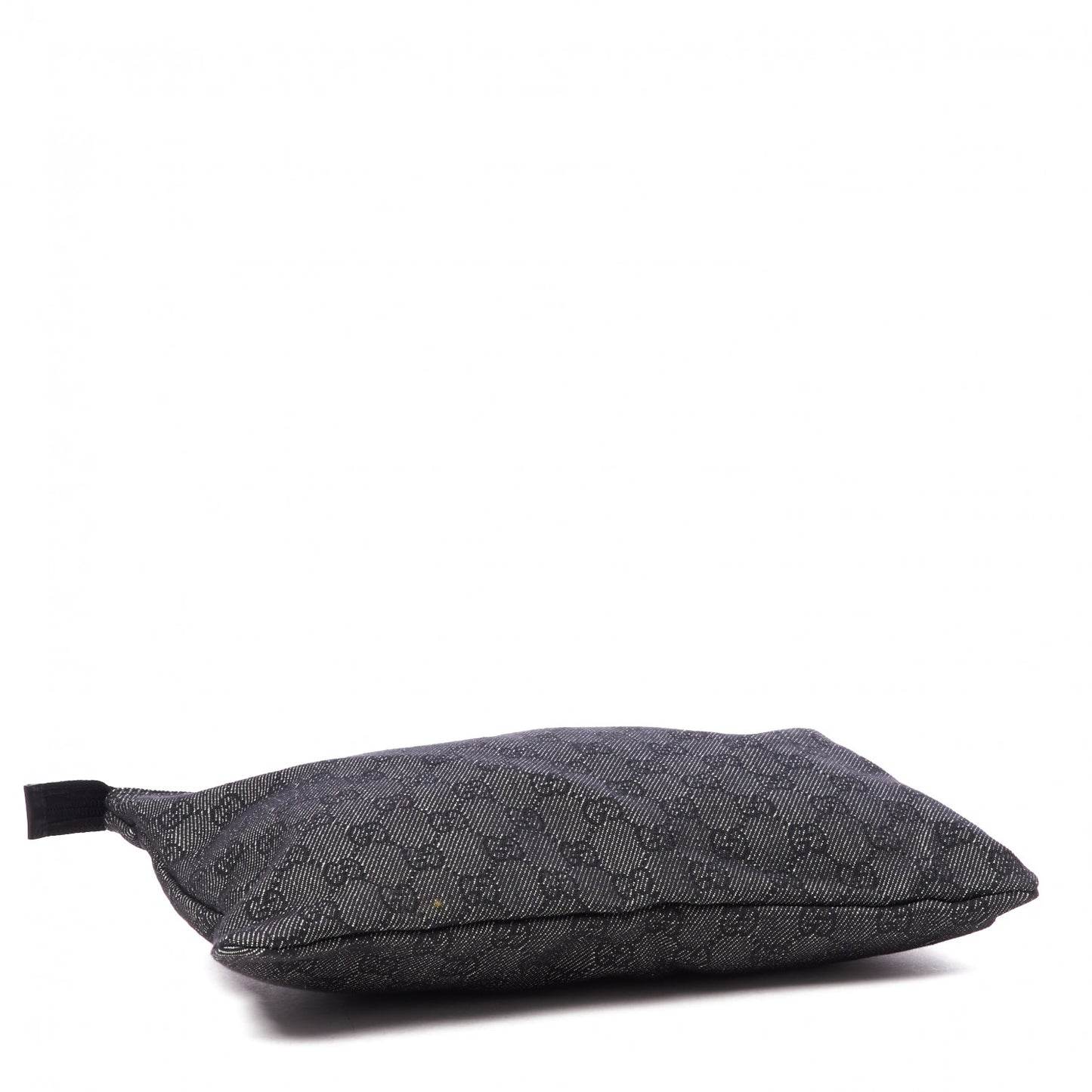 Denim Monogram Zip Top Pouch Black
