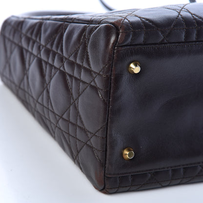Christian Dior Lambskin Cannage Medium Lady Dior Dark Brown 5 of 18