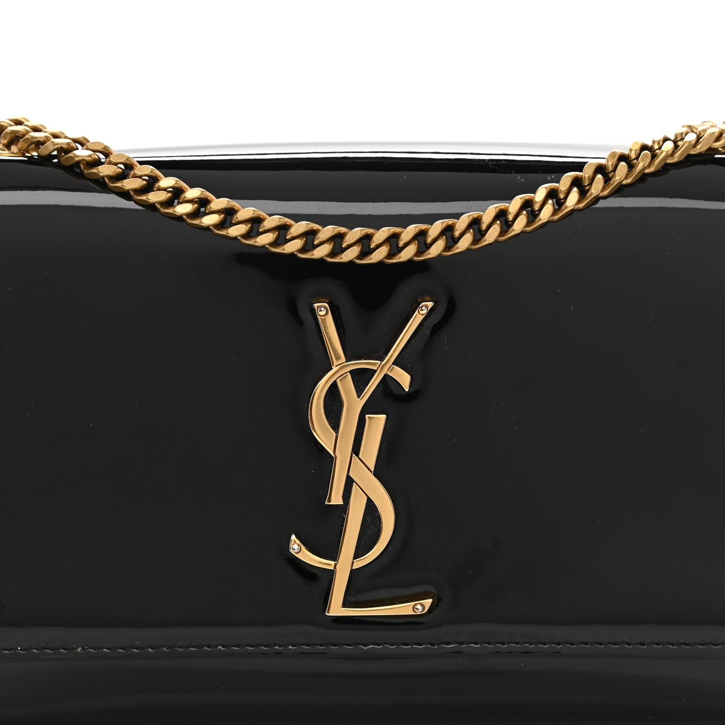 Patent Small Monogram Kate Satchel Black
