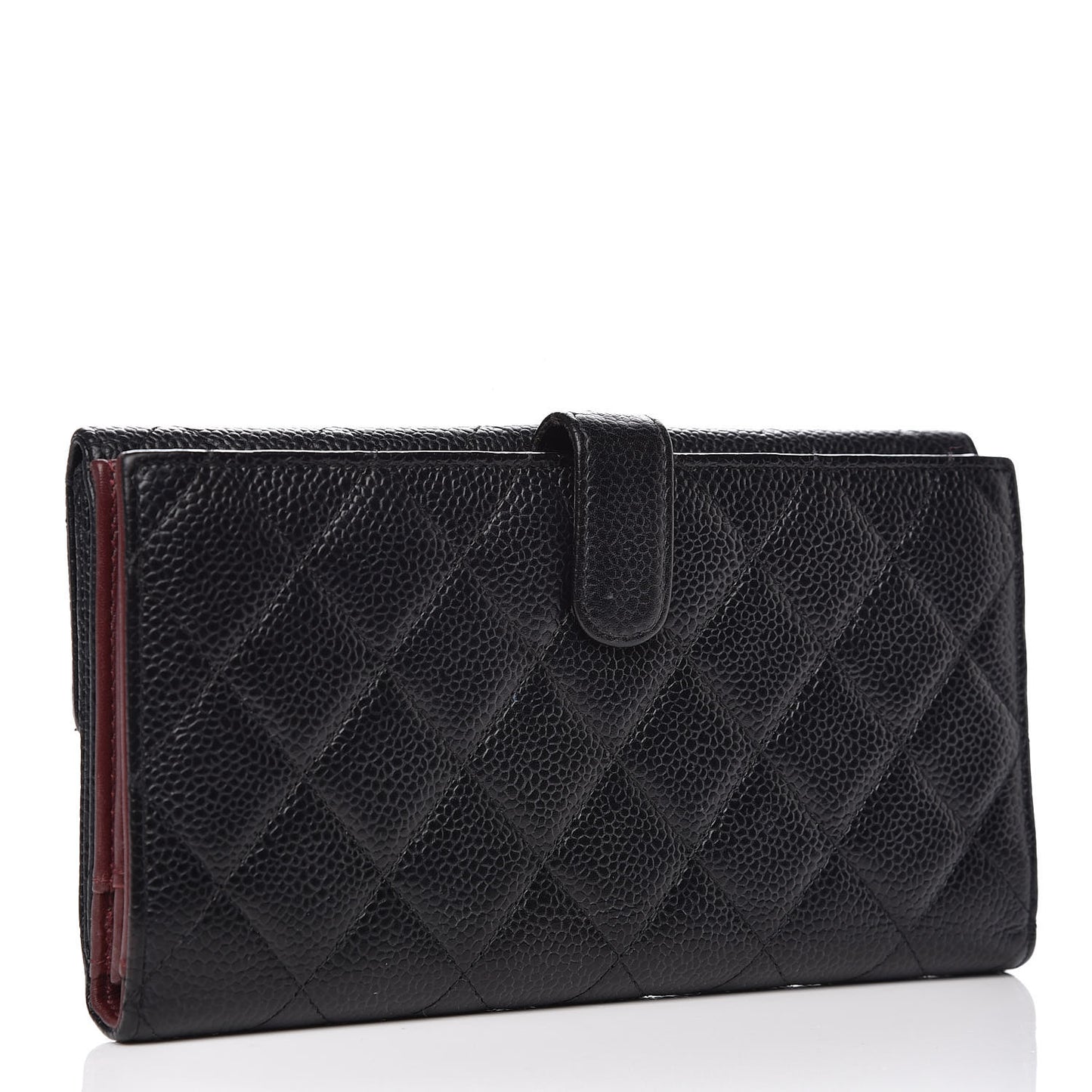 Caviar Quilted CC Long Double Wallet Black