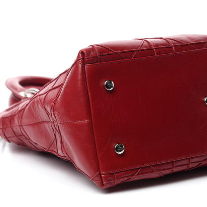 Christian Dior Lambskin Cannage Medium Granville Tote Red 6 of 11