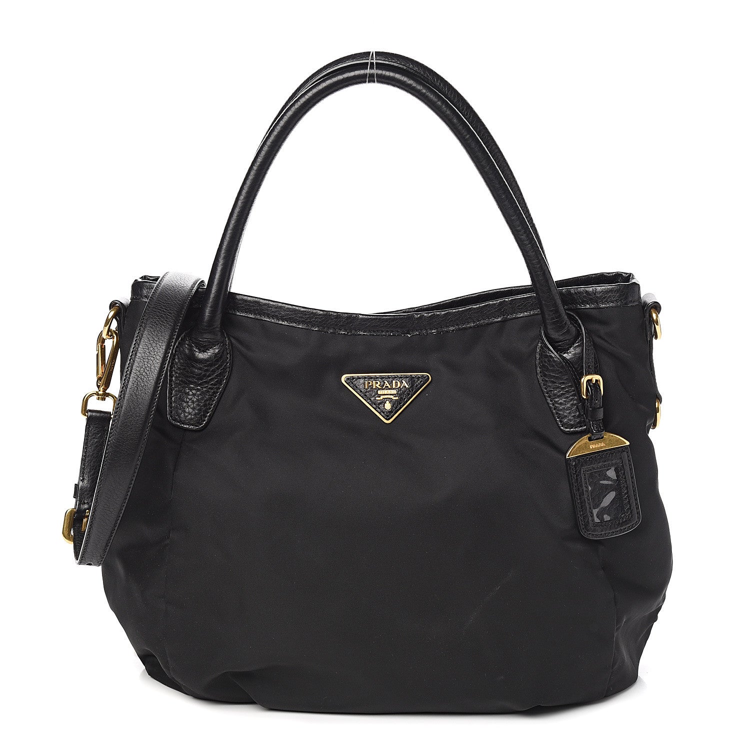 Prada Tessuto Nylon Cervo Shoulder Bag Black 1 of 8