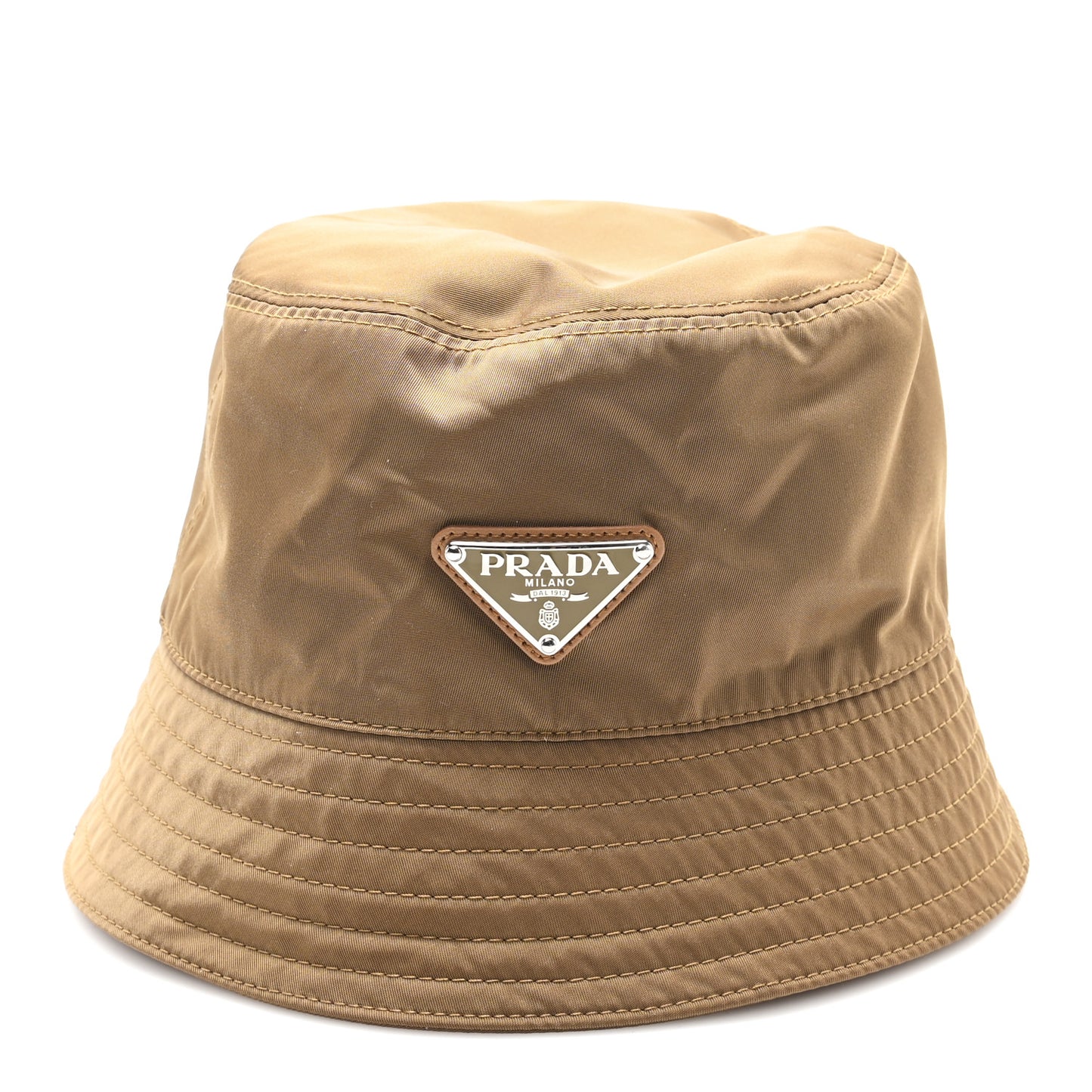 Re-Nylon Metal Triangle Logo Mens Bucket Hat M Sughero