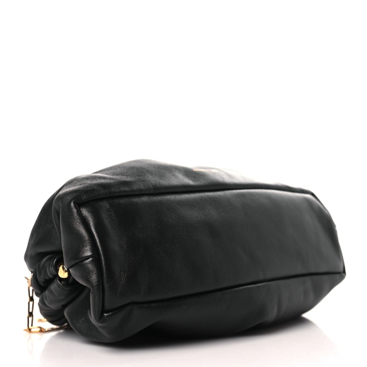 Lambskin Mini Cloud Chain Clutch Black