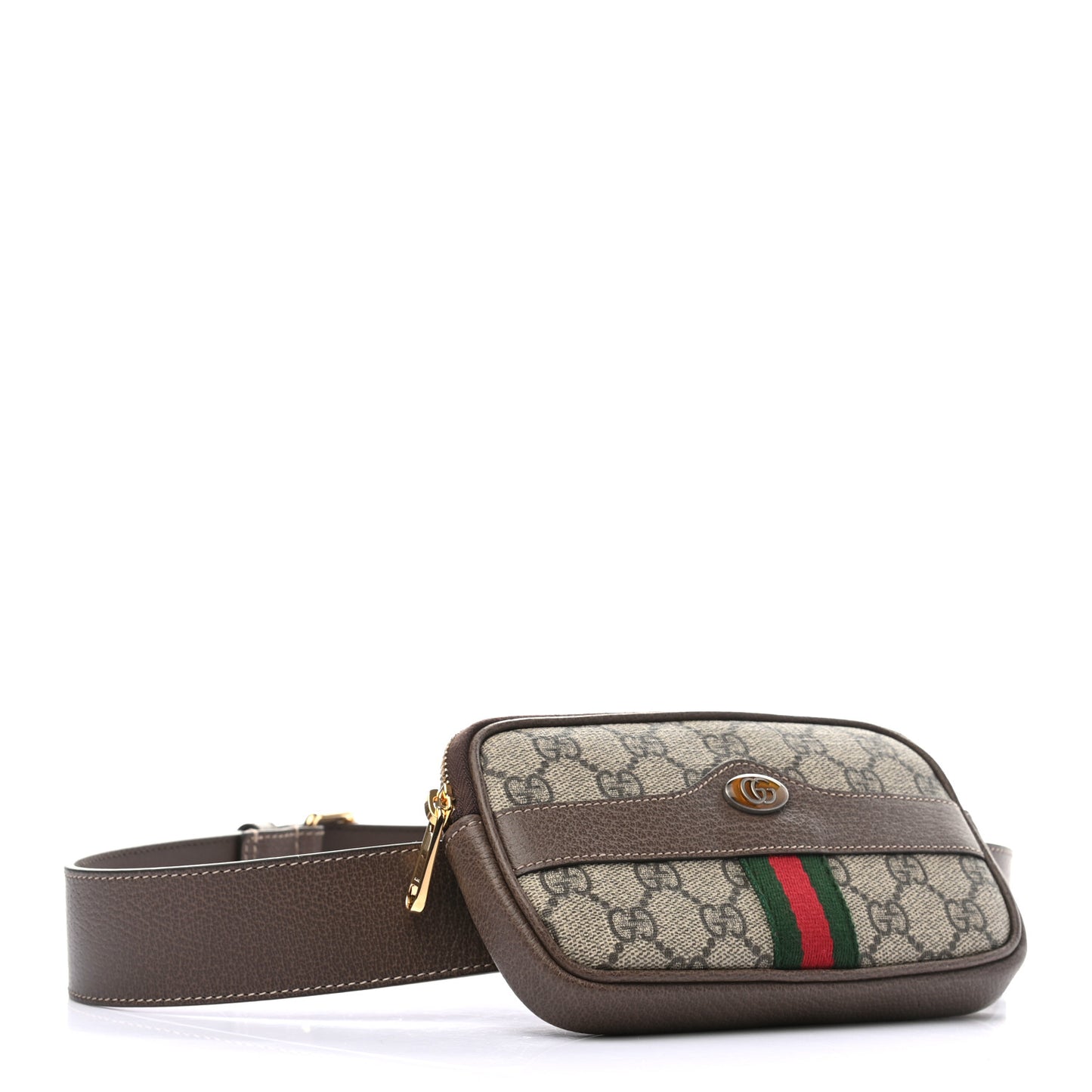 GG Supreme Monogram Ophidia Belted iPhone Case 85 34 Dark Brown