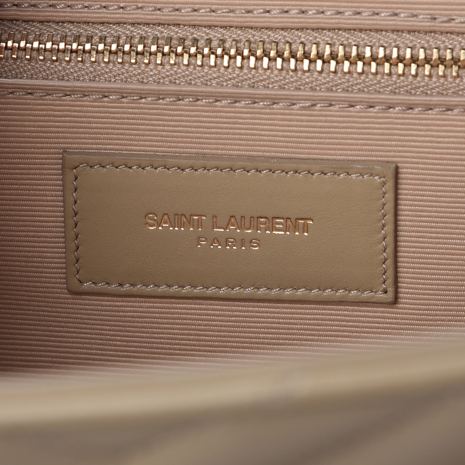 Saint Laurent Lambskin Matelasse Chevron Large Monogram Satchel Beige 7 of 14