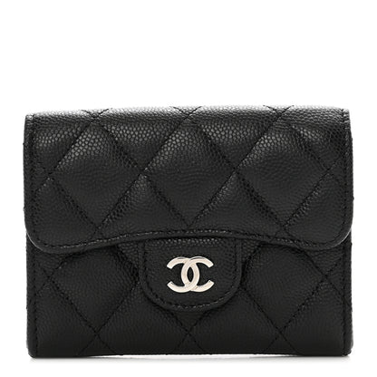 Chanel Caviar Quilted Flap Card Holder Wallet Black 1 of 8