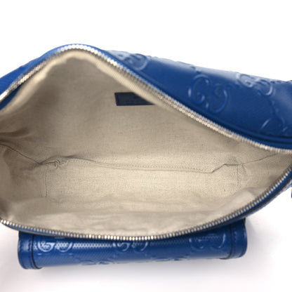 Gucci Calfskin GG Tennis Embossed Pocket Belt Bag Blue 5 of 10