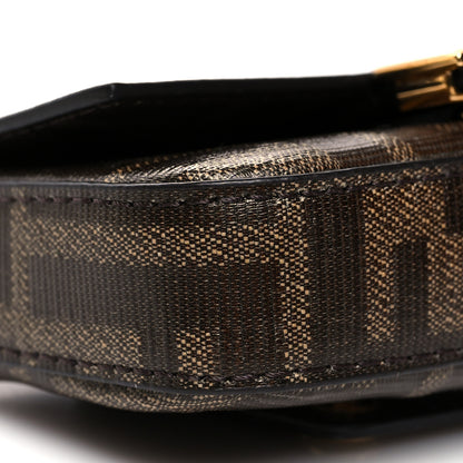 Fendi Glazed Fabric FF 1974 Belt Hip Belt Baguette Bag Mogano Panna 6 of 12