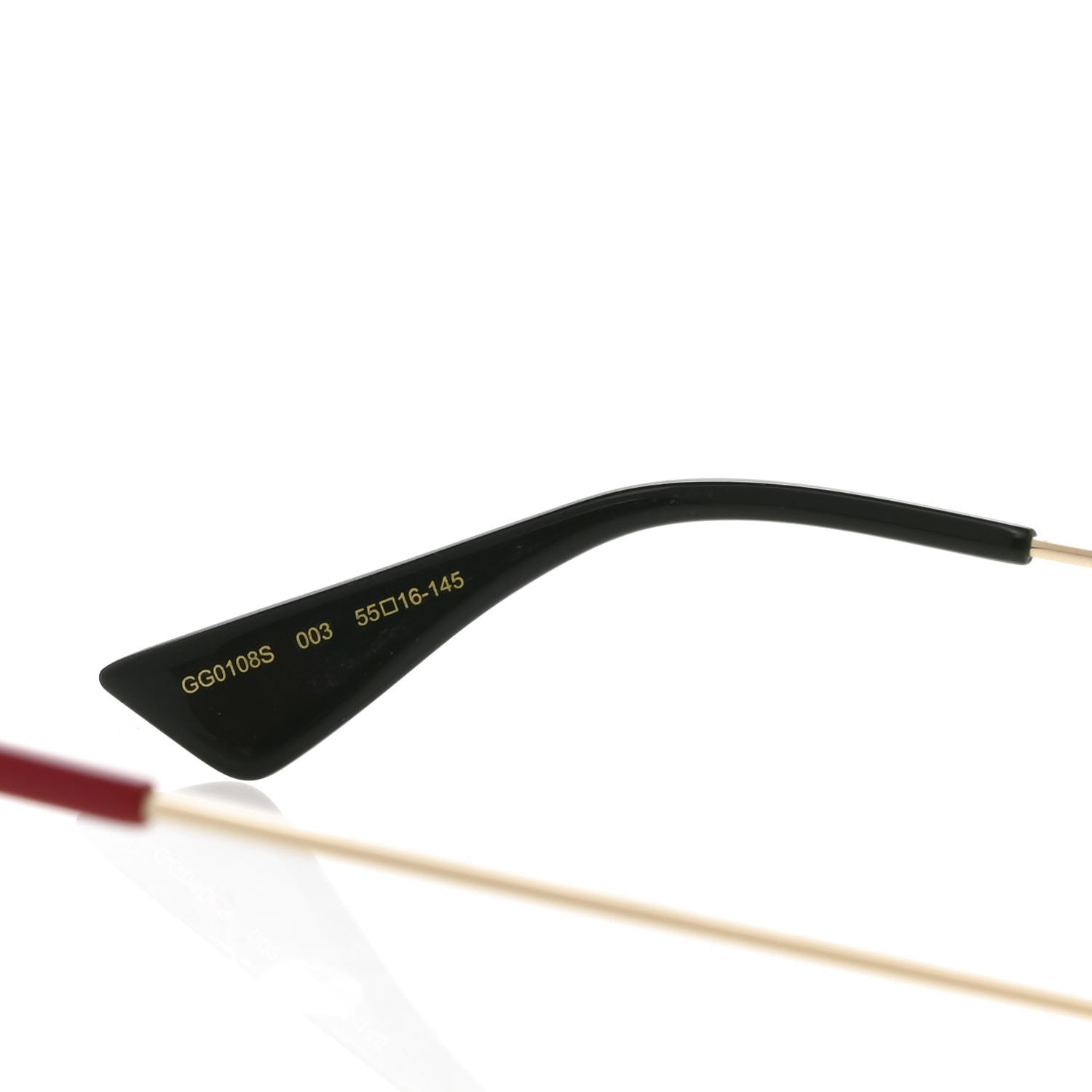 Gucci Squared Aviator Sunglasses GG0108S Black 5 of 9