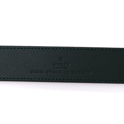 Gucci Plutone Calfskin Double G 30mm Belt 80 32 Verde 3 of 6