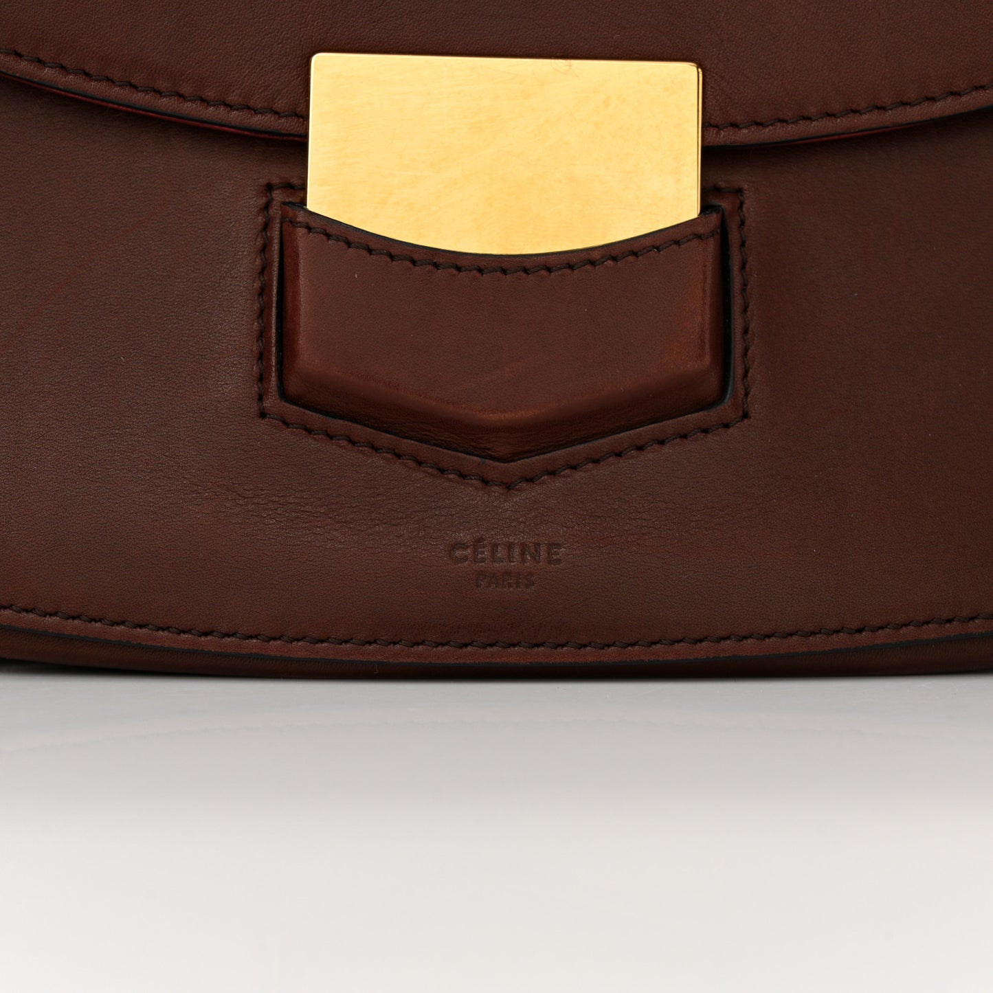 Natural Calfskin Medium Trotteur Burgundy