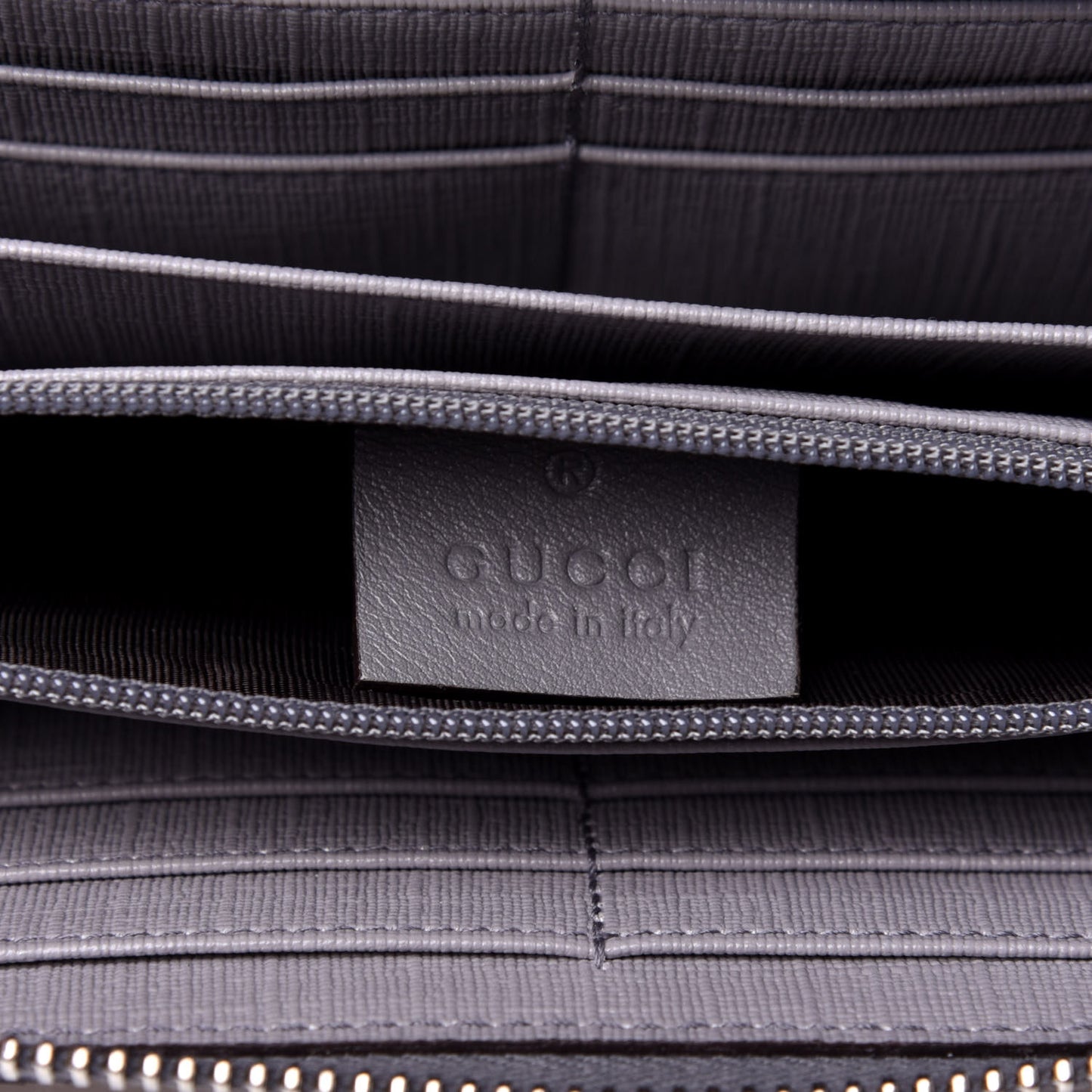 GG Supreme Monogram GG Pierce Zip Around Wallet Ecru Grigio