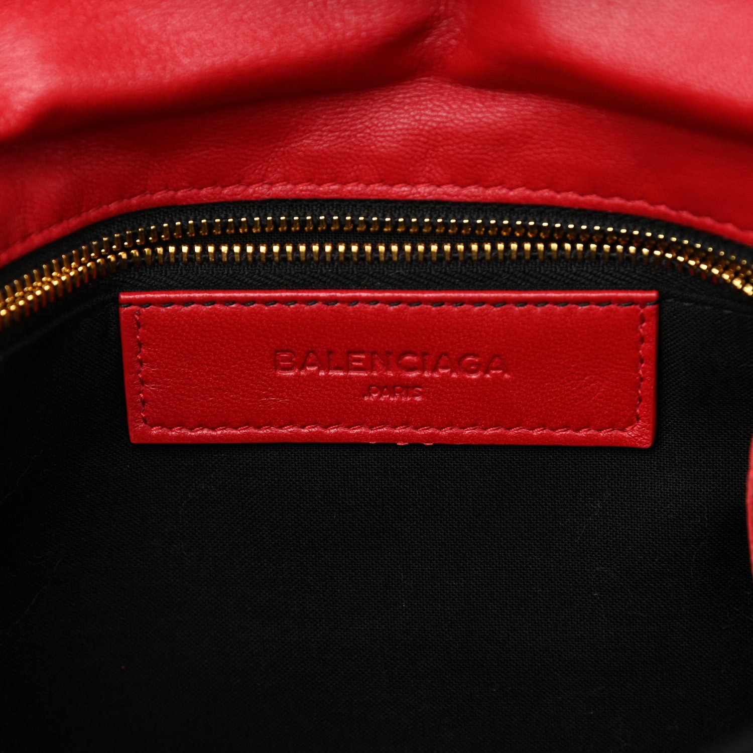 Balenciaga Chevre Gold Metallic Edge Hardware Envelope Clutch Rouge Grenade 6 of 10