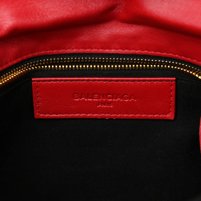 Balenciaga Chevre Gold Metallic Edge Hardware Envelope Clutch Rouge Grenade 6 of 10