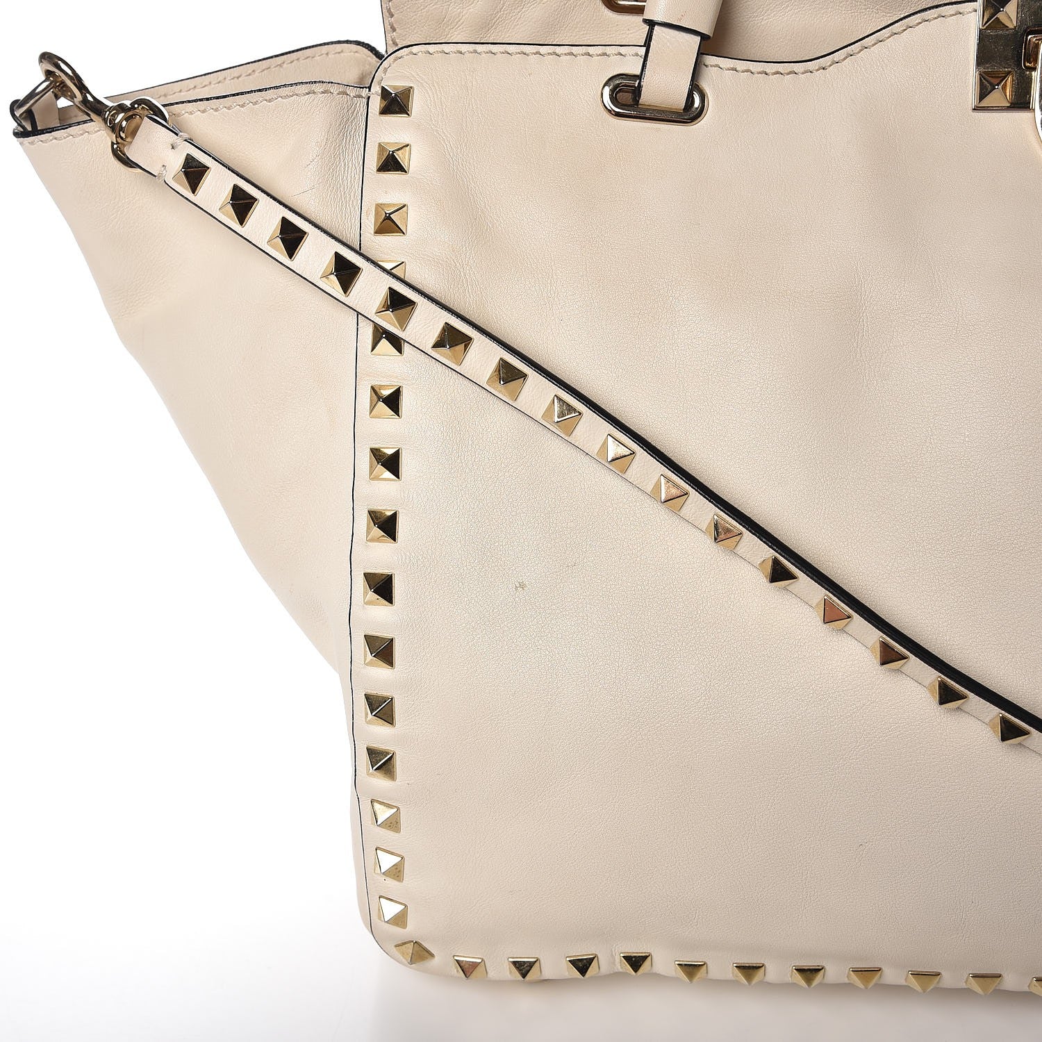 Valentino Garavani Vitello Medium Rockstud Tote Ivory 11 of 13