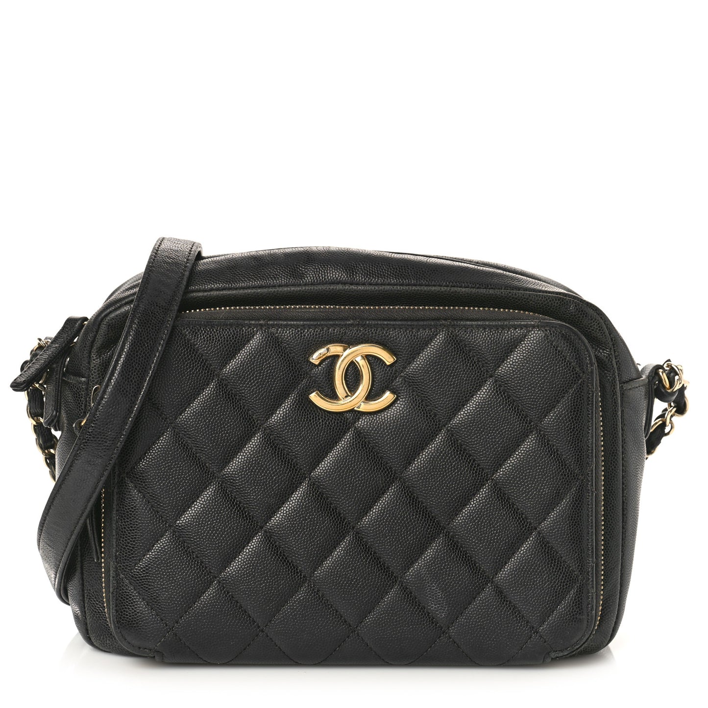 Caviar Quilted Medium Business Affinity Camera Case Black