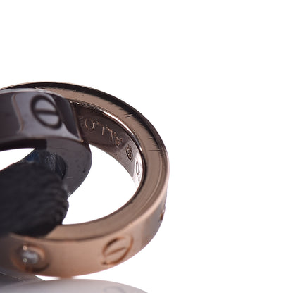 Cartier 18K Pink Gold Ceramic 4 Diamond LOVE Cord Bracelet Black 4 of 5