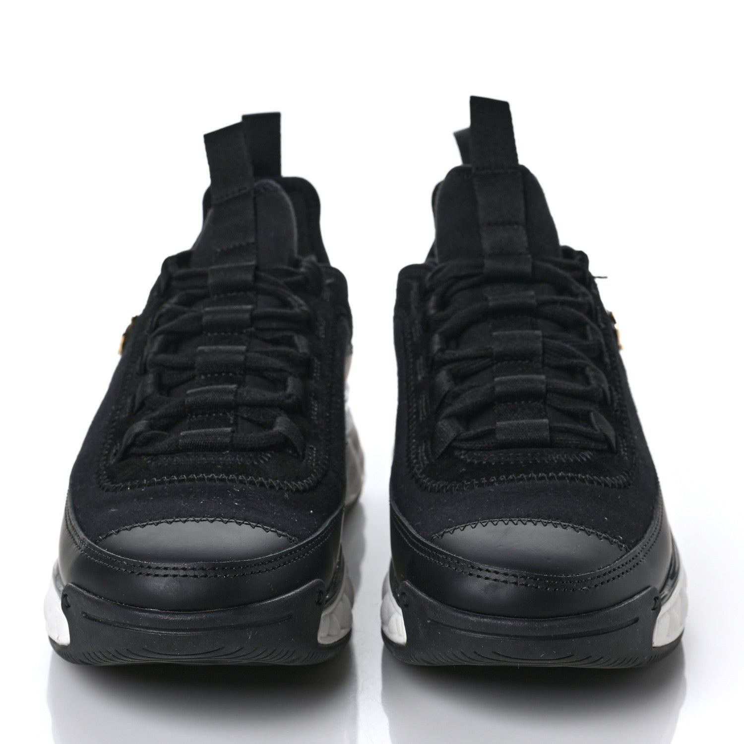 Chanel Velvet Calfskin Mixed Fibers CC Sneakers 37 Black 2 of 7
