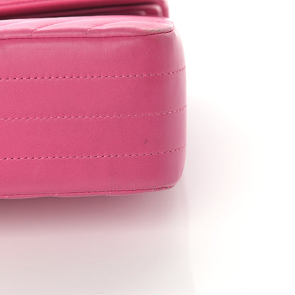 Chanel Lambskin Chevron Quilted Medium Double Flap Pink 17 of 24