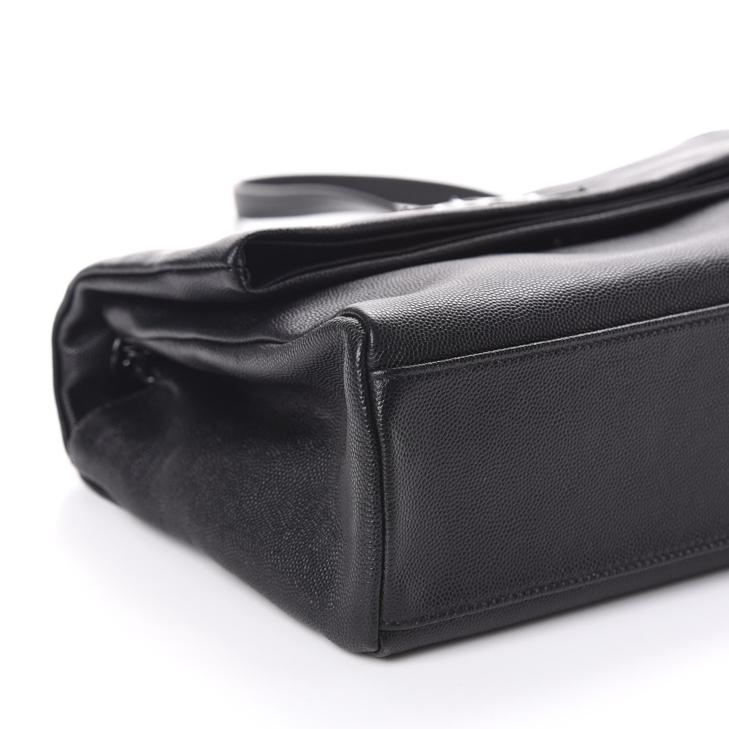Saint Laurent Grain De Poudre Medium West Hollywood Monogram Fold-Over Black 8 of 9