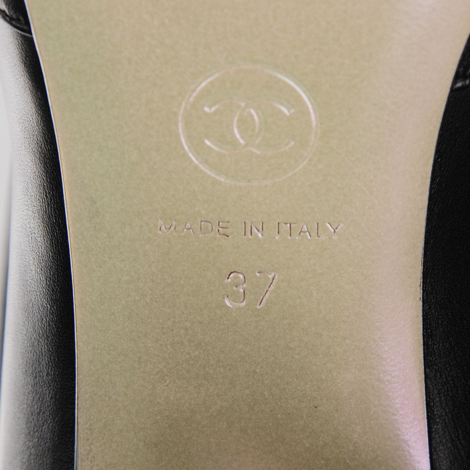 Chanel Calfskin Pearl Knee High Boots 37 Black 6 of 9