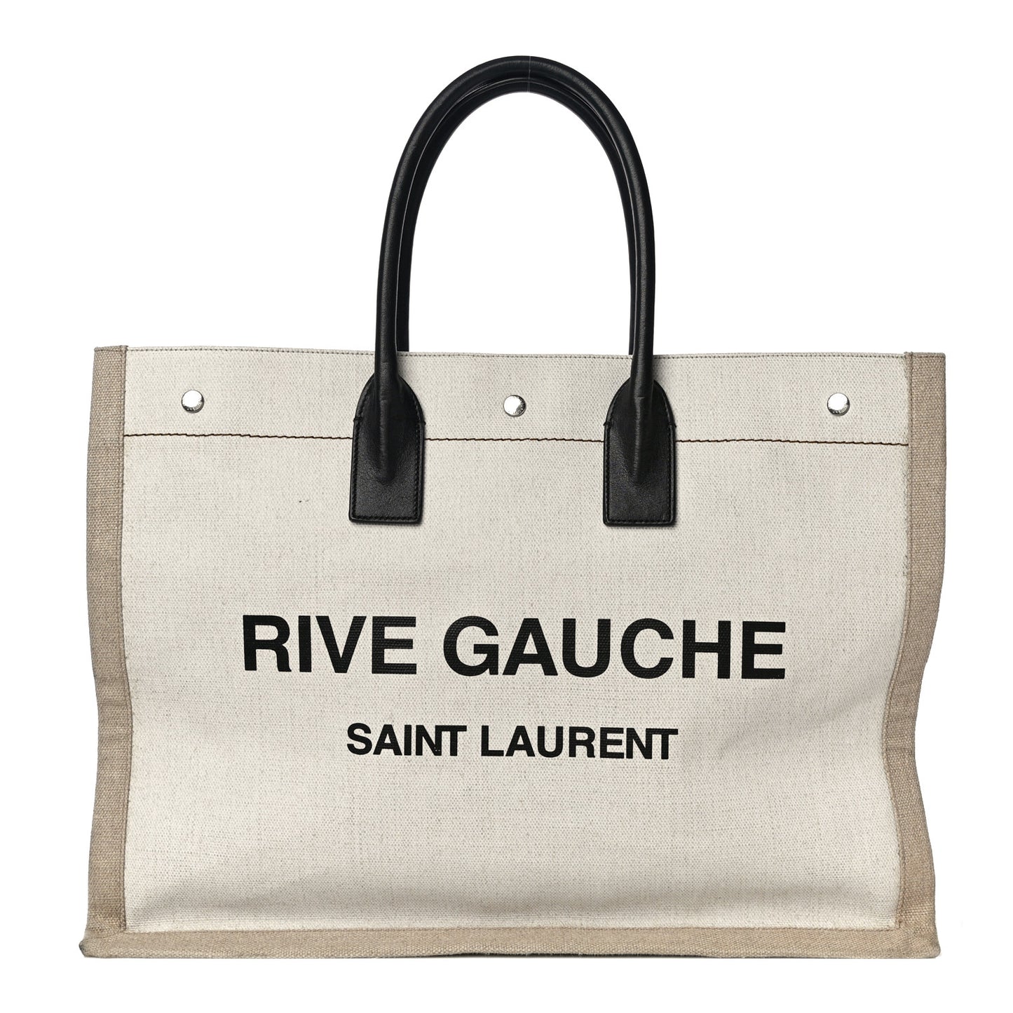 Linen Calfskin Rive Gauche Tote Optic White