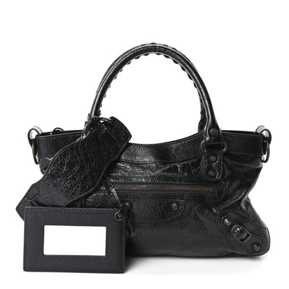 Balenciaga Agneau Arena Classic Hardware Le City First Bag Black 3 of 11